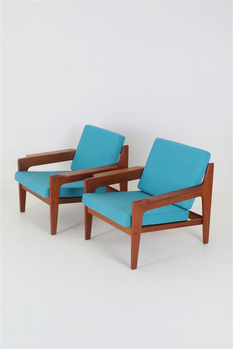 Teak Armchairs by Arne Wahl Iversen for Komfort, 1960s, Set of 2