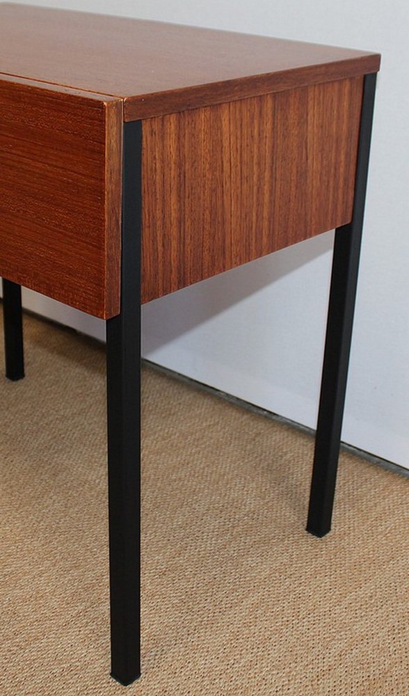 Teak Bedside or End Tables in the Style of Minvielle, 1960s, Set of 2-RVK-953840