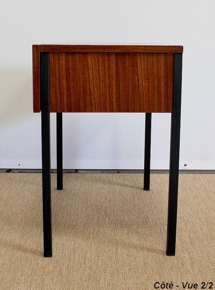 Teak Bedside or End Tables in the Style of Minvielle, 1960s, Set of 2-RVK-953840