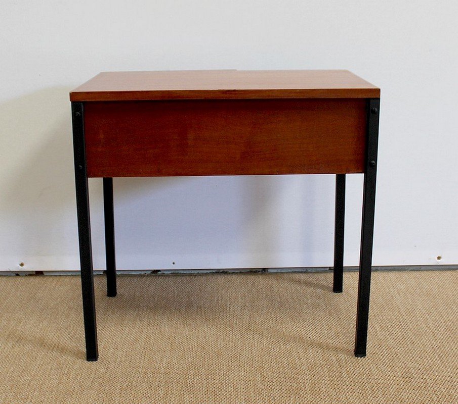 Teak Bedside or End Tables in the Style of Minvielle, 1960s, Set of 2-RVK-953840