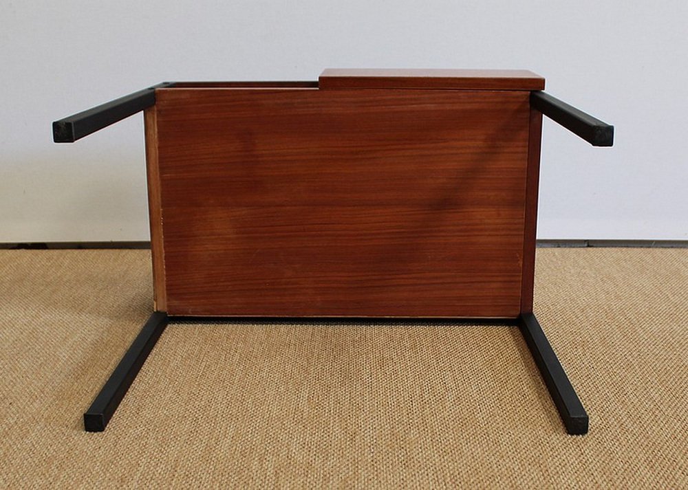 Teak Bedside or End Tables in the Style of Minvielle, 1960s, Set of 2