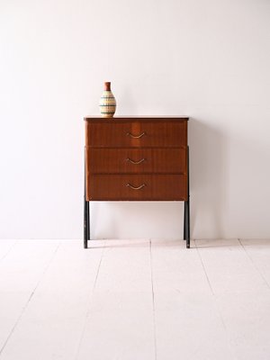 Teak Bedside Table and Black Details, 1960s-QWP-2034966