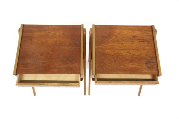 Teak Bedside Tables, Sweden, 1960s, Set of 2-GEK-2028413