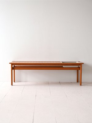 Teak Bench with Integrated Planter, 1960s-QWP-2035521