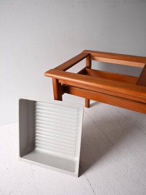 Teak Bench with Integrated Planter, 1960s-QWP-2035521