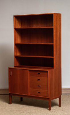 Teak Bookcase Cabinet with Adjustable Shelves, Denmark, 1960s-JE-987158