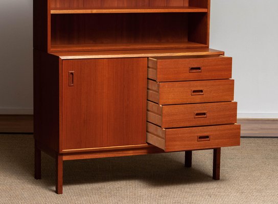 Teak Bookcase Cabinet with Adjustable Shelves, Denmark, 1960s-JE-987158