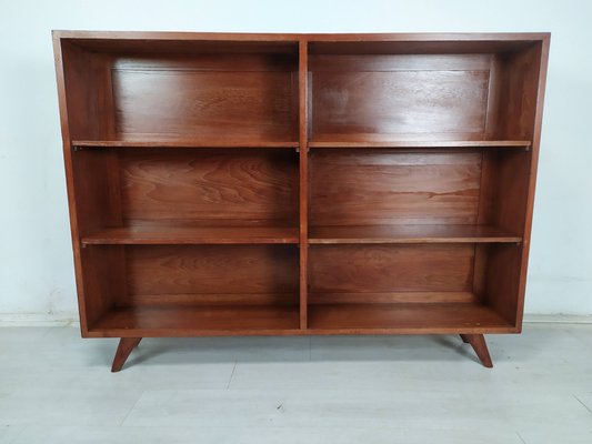 Teak Bookshelf with Compass Leg, 1950s-EAD-1777989