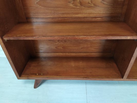 Teak Bookshelf with Compass Leg, 1950s-EAD-1777989