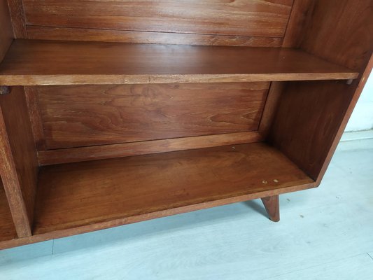 Teak Bookshelf with Compass Leg, 1950s-EAD-1777989