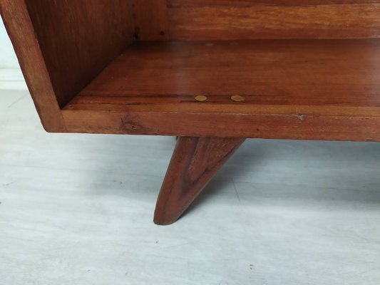 Teak Bookshelf with Compass Leg, 1950s-EAD-1777989