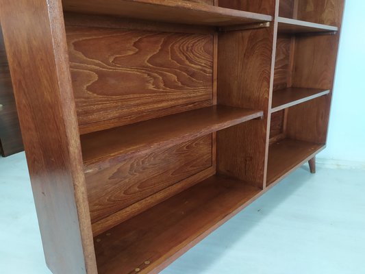 Teak Bookshelf with Compass Leg, 1950s-EAD-1777989