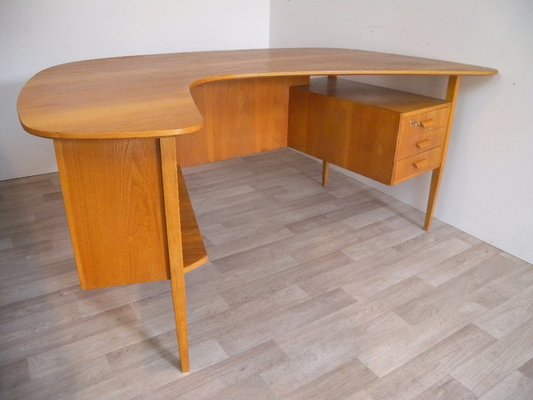 Teak Boomerang Desk by Hans Hartl for WK-Möbel, 1950s-FEO-1786952