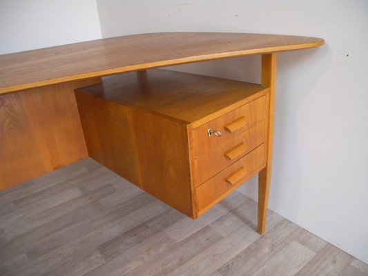 Teak Boomerang Desk by Hans Hartl for WK-Möbel, 1950s-FEO-1786952