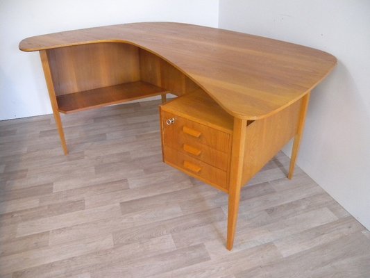 Teak Boomerang Desk by Hans Hartl for WK-Möbel, 1950s-FEO-1786952