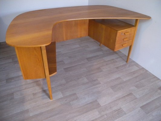 Teak Boomerang Desk by Hans Hartl for WK-Möbel, 1950s-FEO-1786952