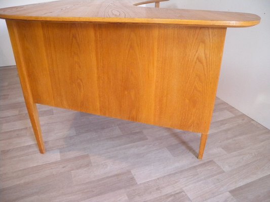 Teak Boomerang Desk by Hans Hartl for WK-Möbel, 1950s-FEO-1786952