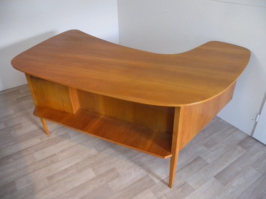 Teak Boomerang Desk by Hans Hartl for WK-Möbel, 1950s-FEO-1786952