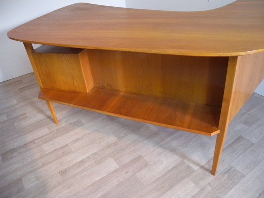 Teak Boomerang Desk by Hans Hartl for WK-Möbel, 1950s-FEO-1786952