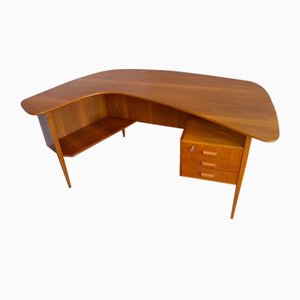 Teak Boomerang Desk by Hans Hartl for WK-Möbel, 1950s-FEO-1786952