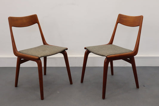 Teak Boomerang Dining Chairs by Alfred & Erik Christensen for Slagelse Møbelværk, Set of 2