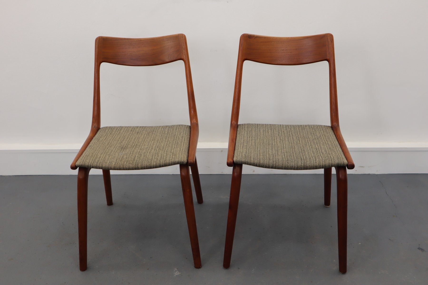 Teak Boomerang Dining Chairs by Alfred & Erik Christensen for Slagelse Møbelværk, Set of 2