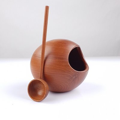 Teak Bowl with Scoop, Sweden, 1960s, Set of 2-FUP-1799110