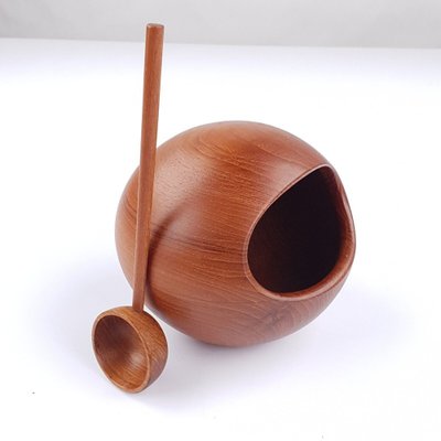 Teak Bowl with Scoop, Sweden, 1960s, Set of 2-FUP-1799110