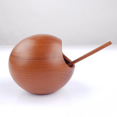 Teak Bowl with Scoop, Sweden, 1960s, Set of 2-FUP-1799110