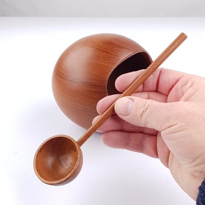 Teak Bowl with Scoop, Sweden, 1960s, Set of 2-FUP-1799110