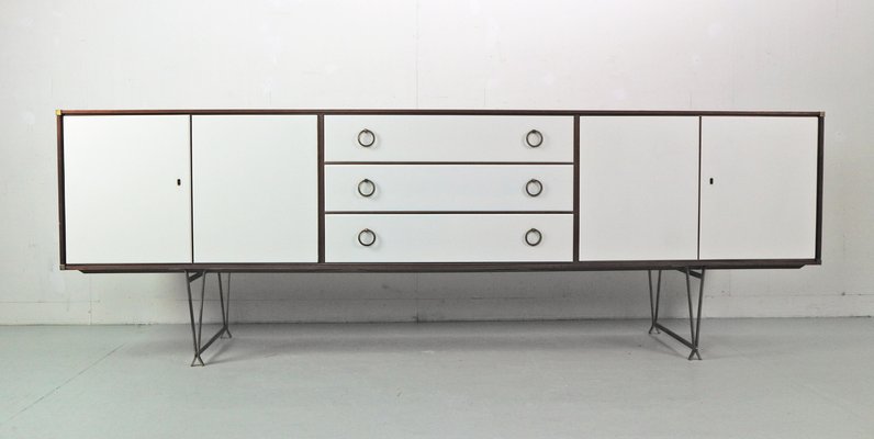 Teak & Brass Buffet or Sideboard by William Watting for Fristho, 1950s-DT-2026146