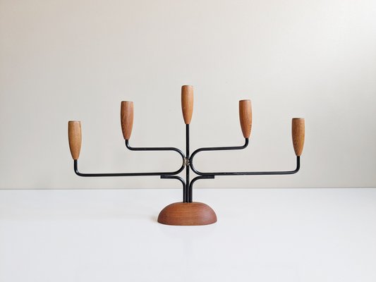 Teak Candleholder from Lüthje, Denmark, 1960s-BLG-2042194