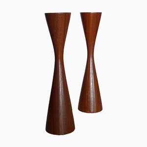 Teak Candleholders, 1960s, Set of 2-GT-801961