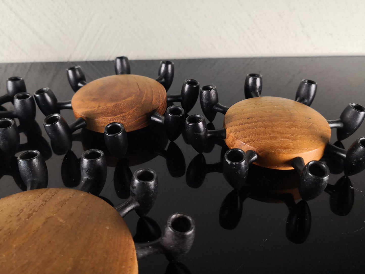 Teak & Cast Iron Candleholders by Jens Quistgaard for Digsmed, 1960s, Set of 4