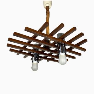 Teak Ceiling Light from Esperia, Italy, 1960s-LYQ-1171779