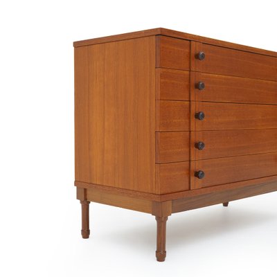 Teak Chest of Drawers with Wooden Knobs, 1960s-EZ-1812676