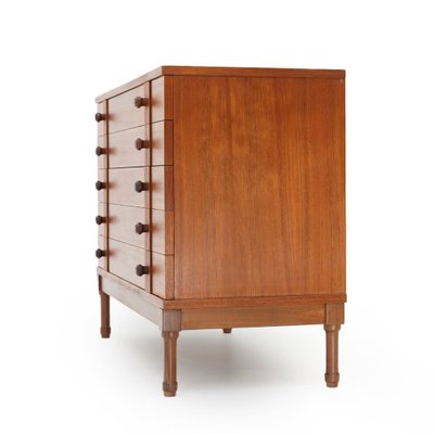 Teak Chest of Drawers with Wooden Knobs, 1960s-EZ-1812676