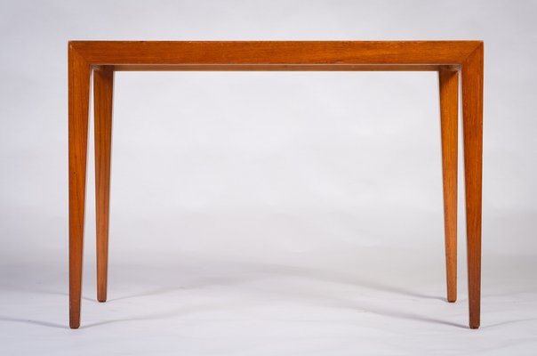 Teak Coffee Table with Royal Copenhagen Tile Top by Severin Hansen for Haslev, Denmark, 1960s-ZGQ-1734665