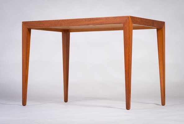 Teak Coffee Table with Royal Copenhagen Tile Top by Severin Hansen for Haslev, Denmark, 1960s-ZGQ-1734665