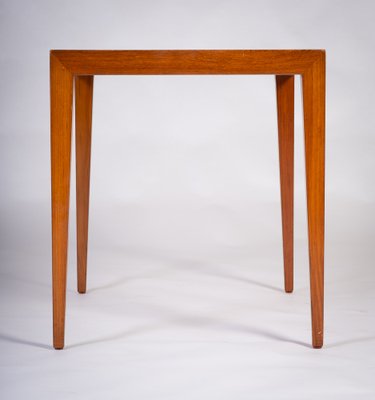 Teak Coffee Table with Royal Copenhagen Tile Top by Severin Hansen for Haslev, Denmark, 1960s-ZGQ-1734665