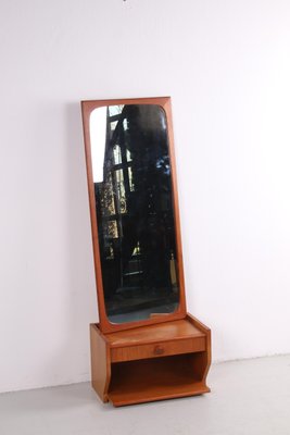 Teak Corridor Set of Mirror & Floating Chest of Drawers, 1960s, Set of 2-EZZ-884980