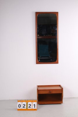 Teak Corridor Set of Mirror & Floating Chest of Drawers, 1960s, Set of 2-EZZ-884980