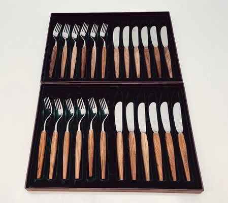 Teak Cutlery Set by Justinus, Germany, 1960s, Set of 12-GLD-1726532