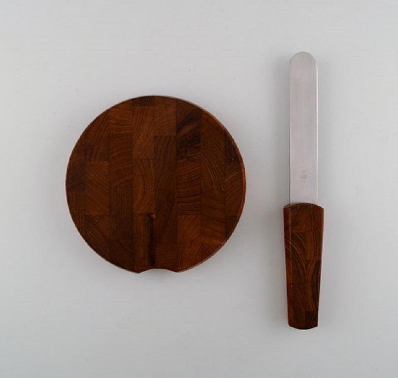 Teak Cutting Board with Built-in Knife by Jens Harald Quistgaard, 1960s