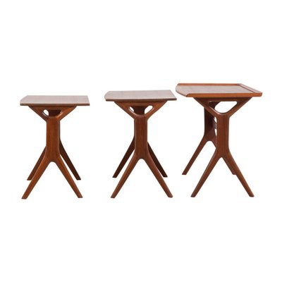 Teak Danish Nesting Tables by Johannes Andersen for Silkeborg, Set of 3-MJF-931250