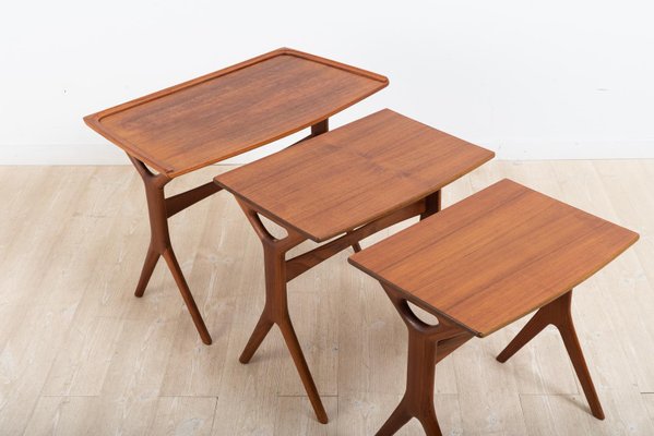 Teak Danish Nesting Tables by Johannes Andersen for Silkeborg, Set of 3-MJF-931250