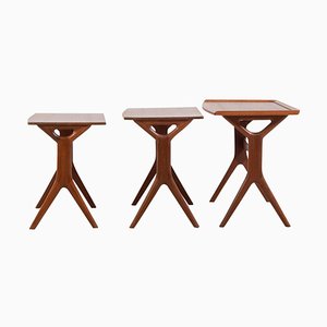 Teak Danish Nesting Tables by Johannes Andersen for Silkeborg, Set of 3-MJF-931250