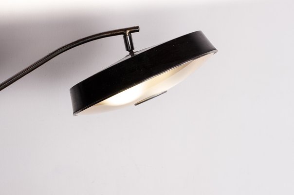 Teak Desk and Black Lacquered Metal Lamp Model President by Fase, 1960s-EMB-1758739