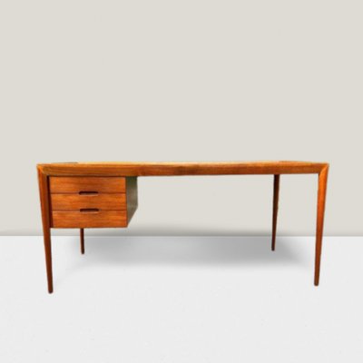 Teak Desk by E.R. Hansen / Haslev for Haslev Møbelsnedkeri, 1950s-EBP-1353096