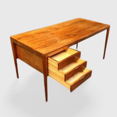 Teak Desk by E.R. Hansen / Haslev for Haslev Møbelsnedkeri, 1950s-EBP-1353096